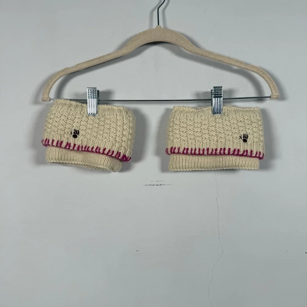 BEARPAW Women's Knit Cuff Boot Toppers in ivory, Great Condition!